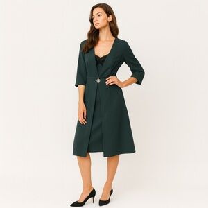 CLASS ROBERTO CAVALLI Office Siren Snake Charm Designer Italian Green Dress 8